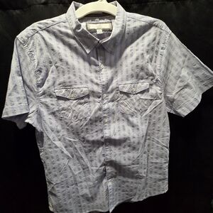 pd&c Stretch XL Slim Fit Button Down Shirt Blue Stripe Dual Pocket Utility